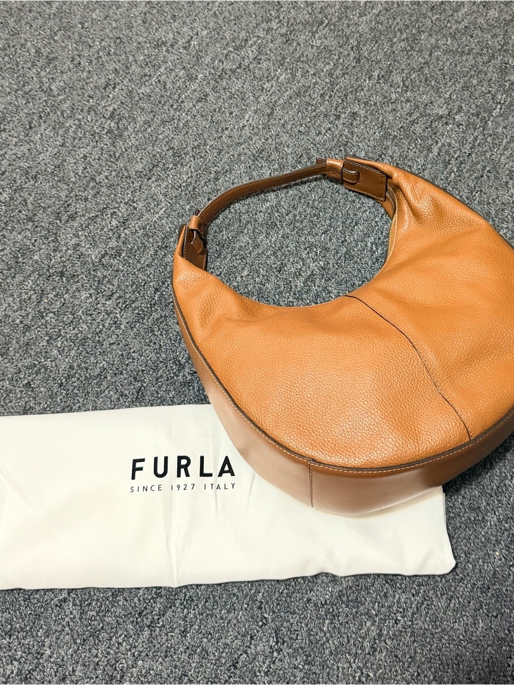 Furla Cognac Leather Shoulder Hobo